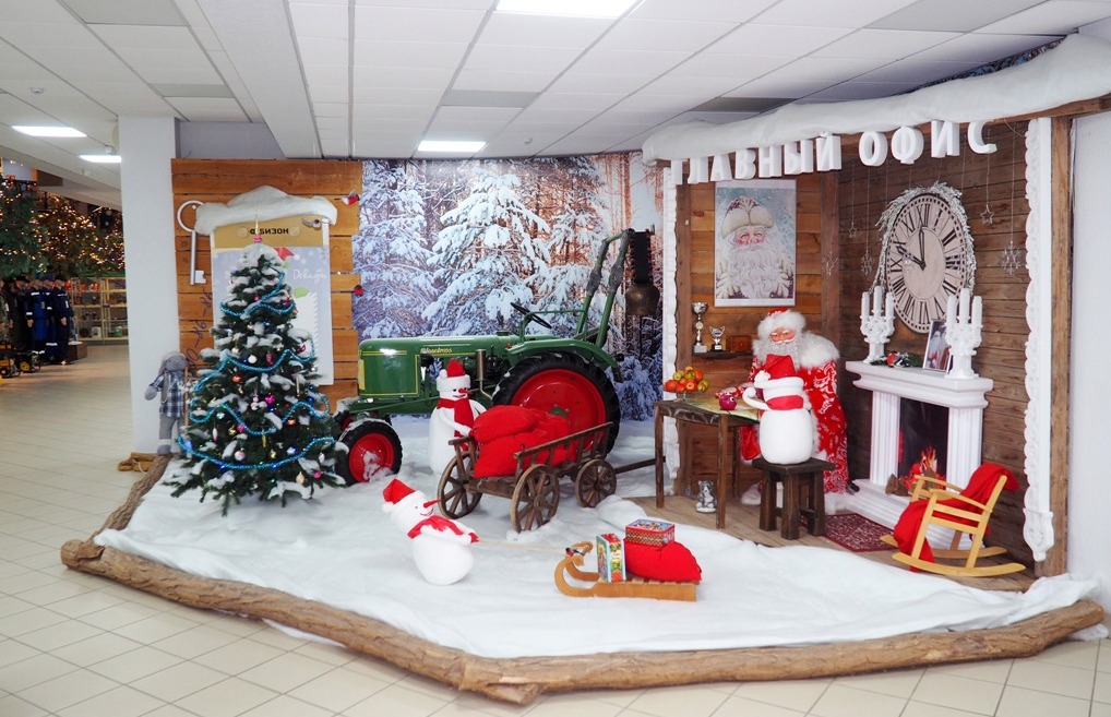 The central office of the agrotechnological holding «Bizon» was decorated for the New Year